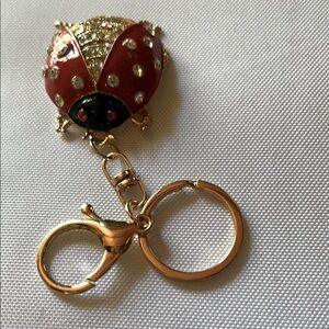 Elegant Red Ladybug Keychain